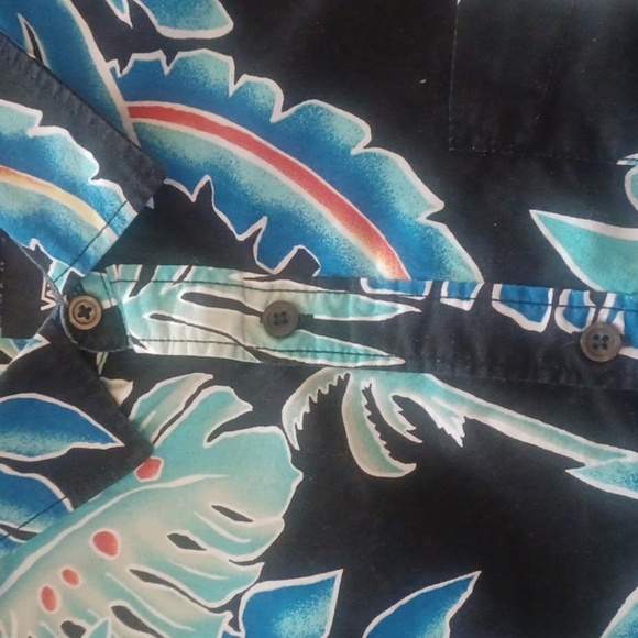 Vans Shirt Mens Large Blue Button Short Sleeve Hawaiian Athletic Leisure Golf - Picture 3 of 8